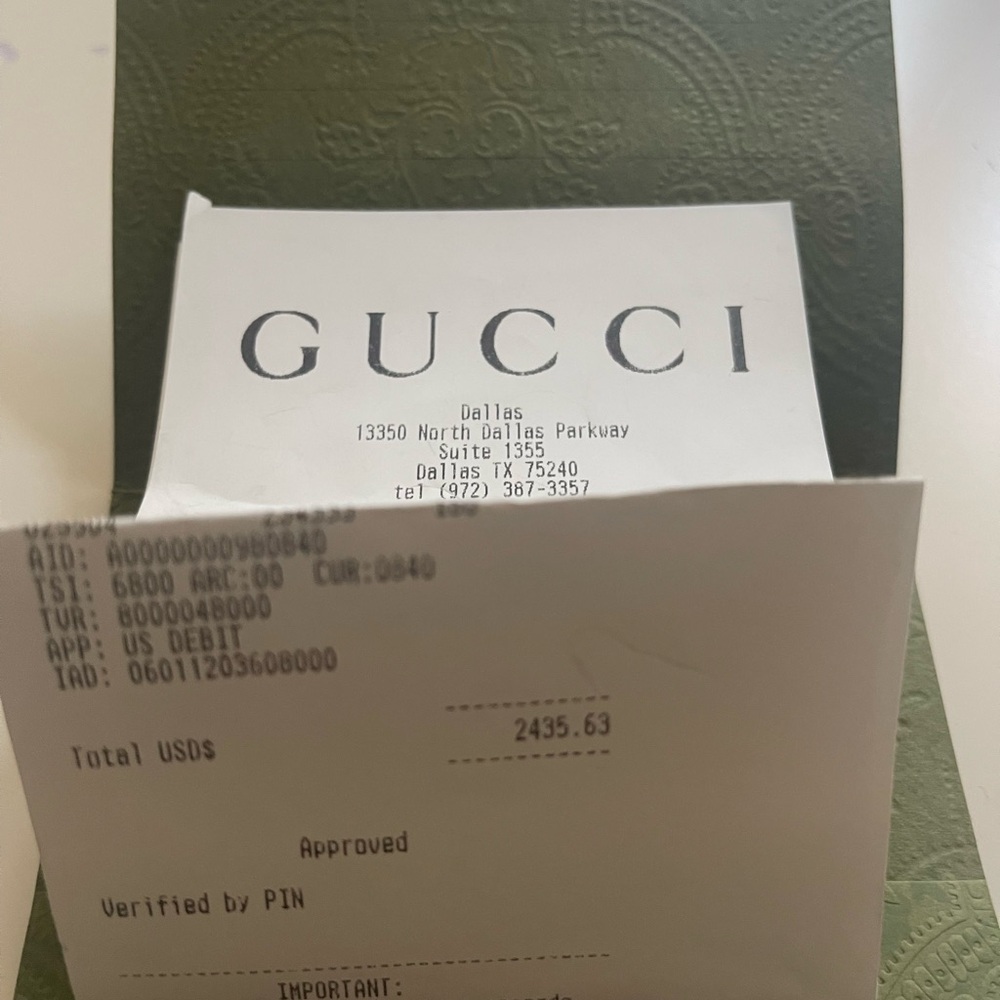 Gucci Olive Green Embossed Wallet